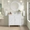 James Martin Vanities 36'' Single Vanity, Bright White w/ Single Hole 3 CM White Zeus Quartz Top & Backsplash 424-V36-BW-1WZ - alternate 2